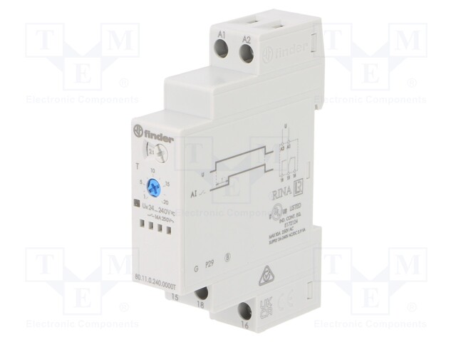 Timer; 0,1s÷24h; SPDT; 24÷240VAC; 24÷240VDC; DIN; -25÷55°C; PIN: 5