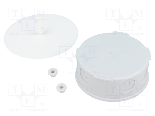 Enclosure: junction box; Ø: 80mm; Z: 32mm; wall mount; IP54; grey