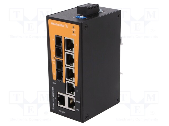 Industrial module: switch Ethernet; unmanaged; 9.6÷60VDC; IP30