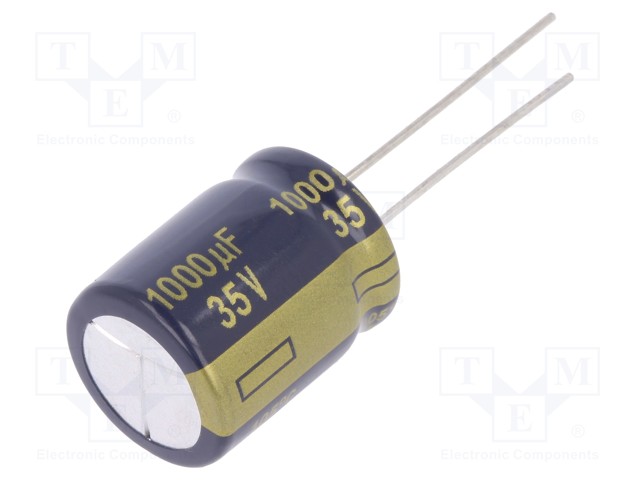 Capacitor: electrolytic; low impedance; THT; 1000uF; 35VDC; ±20%