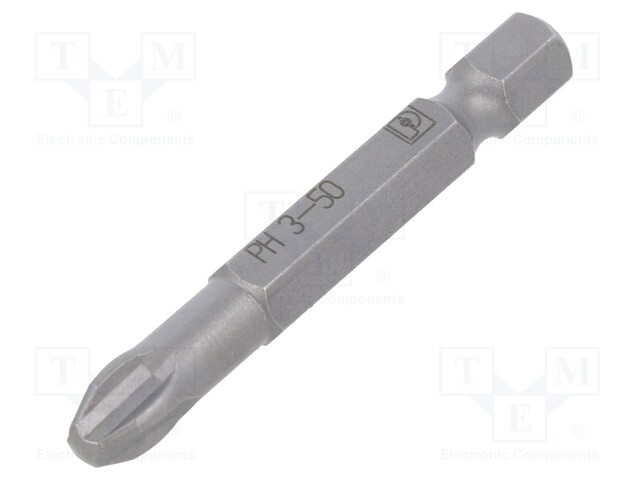 Screwdriver bit; Phillips; PH3; Overall len: 50mm