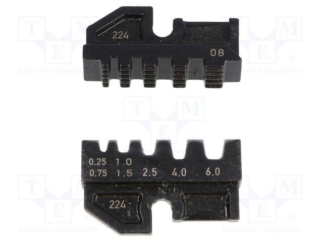 Crimping jaws; crimping cable ferrules on 0.5-6.0mm2 wires