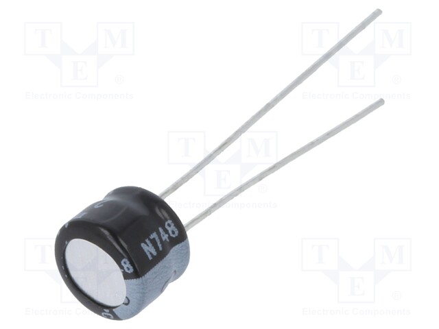 Capacitor: electrolytic; THT; 22uF; 35VDC; Ø6.3x5mm; Pitch: 2.5mm