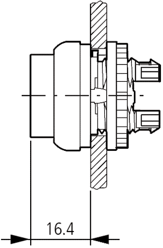 Switch: push-button; Stabl.pos: 2; 22mm; black; Illumin: none; IP67