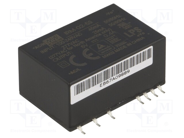 Power supply: switched-mode; modular; 2W; 5VDC; 33.7x22.2x16mm