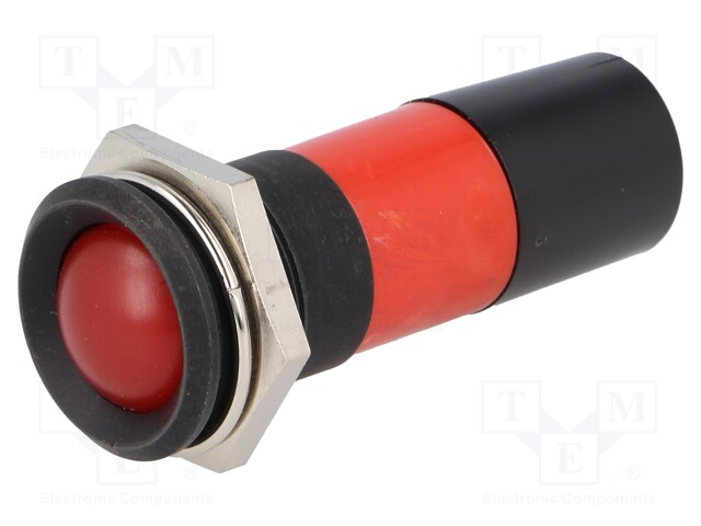 Indicator: LED; recessed; 230VAC; Cutout: Ø22.2mm; IP67; metal