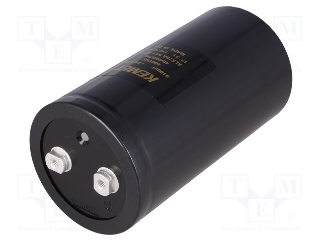 Capacitor: electrolytic; 9100uF; 400VDC; Leads: screw; ESR: 24mΩ