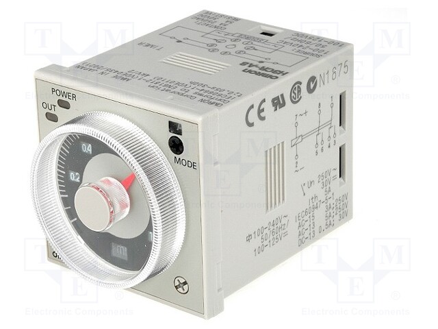 Timer; 0,05s÷300h; DPDT; 250VAC/5A; 100÷240VAC; 100÷125VDC; octal