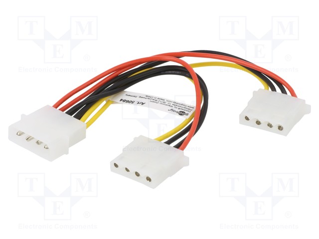 Cable: mains; PC socket Molex,PC plug Molex; 0.16m