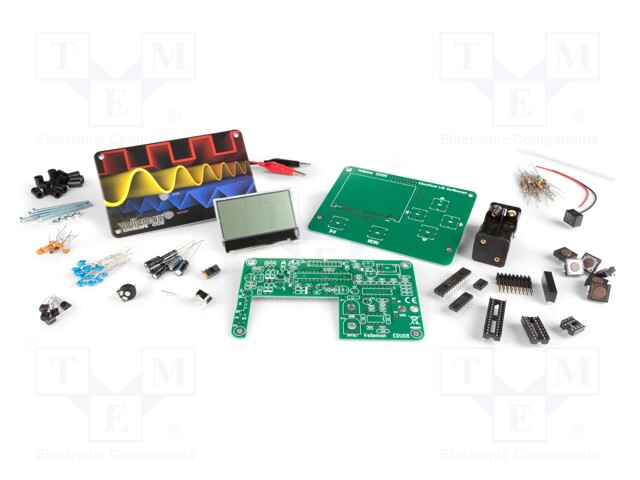 Educational LCD oscilloscope; Ch: 1; 100kHz; 10u÷500ms/div; 8bit