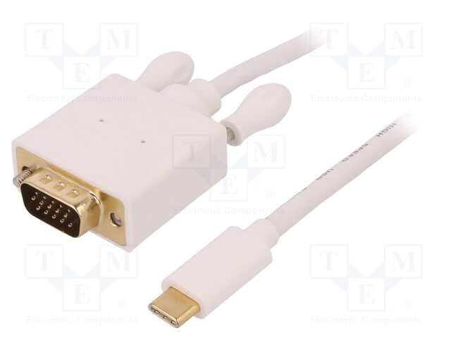 Adapter; USB 3.1; D-Sub 15pin HD plug,USB C plug; 2m