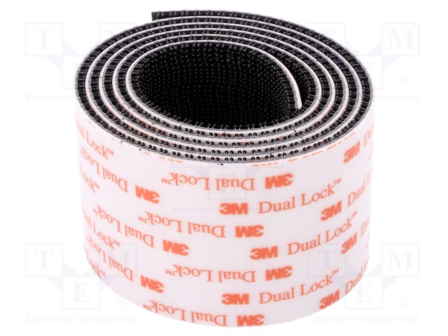 Tape: velcro; W: 50mm; L: 1m; D: 5.7mm; acrylic; black; -29÷93°C