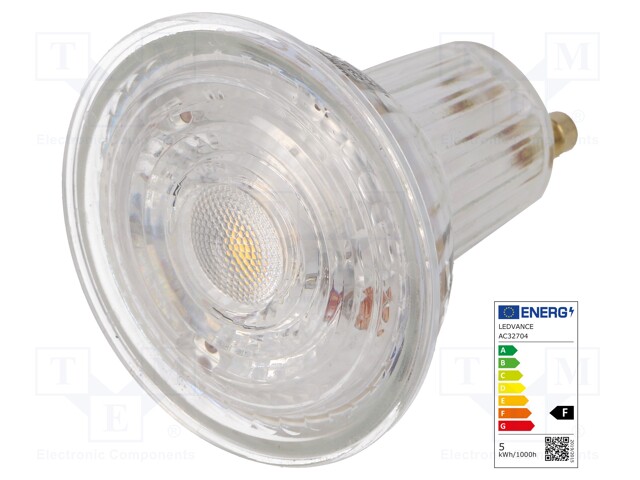 LED lamp; warm white; GU10; 230VAC; 350lm; 4.3W; 36°; 3000K