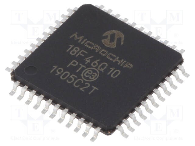 PIC microcontroller; Memory: 64kB; SRAM: 3728B; EEPROM: 1024B; SMD