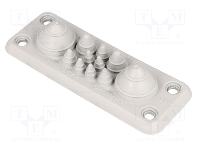 Multigate grommet; light grey; Holes no: 11; -40÷100°C; IP66,IP67