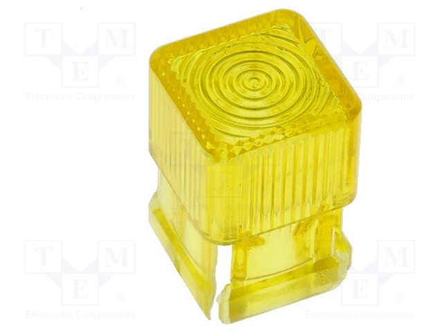 LED lens; square; yellow; 5mm