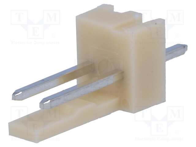 Socket; wire-board; male; NS25; 2.54mm; PIN: 2; THT; 250V; 3A; tinned
