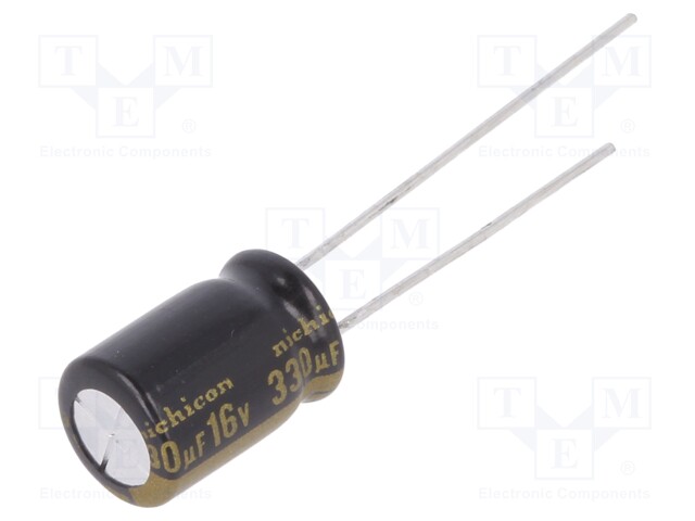 Capacitor: electrolytic; THT; 330uF; 16VDC; Ø8x11.5mm; Pitch: 3.5mm