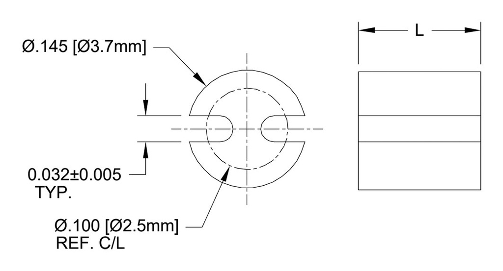 Spacer sleeve; LED; Øout: 3.7mm; ØLED: 3mm; L: 30mm; black; UL94V-0