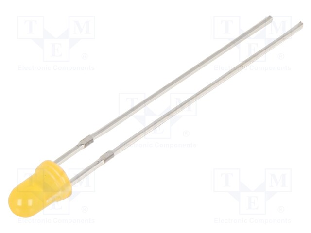 LED; 3mm; orange; 220÷330mcd; 40°; Front: convex; 2.1÷2.6V; -30÷85°C