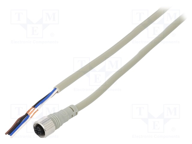 Connection lead; M12; PIN: 4; straight; 3m; plug; Wire colour: black