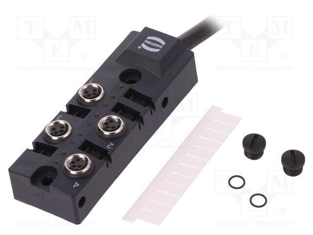 Distribution box; M8; PIN: 4; 10m; socket; 6A; -25÷80°C; IP67; IN: 4