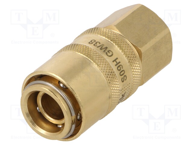 Quick connection coupling; straight; 15bar; Mat: brass; Seal: FPM