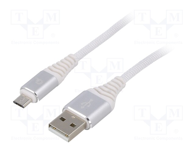 Cable; USB 2.0; USB A plug,USB B micro plug; gold-plated; 2m