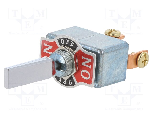 Switch: toggle; Pos: 3; SPDT; ON-OFF-ON; 50A/12VDC; Leads: screw