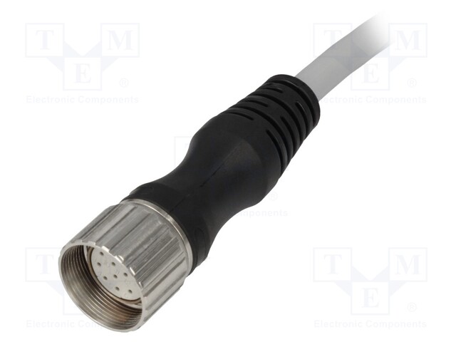 Connection lead; M23; PIN: 12; straight; 5m; plug; 125VAC; 7.5A; IP67