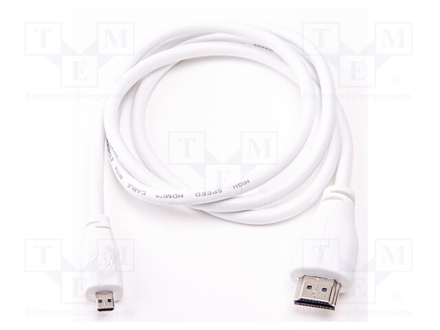 Connection cable; 1m; white; HDMI plug,micro HDMI plug