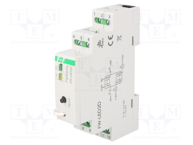 LED controller; F&Wave; IP20; 10÷16VDC; DIN; -25÷65°C; 868.32MHz