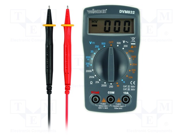 Digital multimeter; LCD 3,5 digit (1999); VAC: 0÷200V,500V