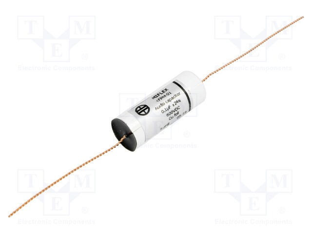 Capacitor: copper-polypropylene; 0.1uF; 600VDC; ±2%; Ø18x39mm