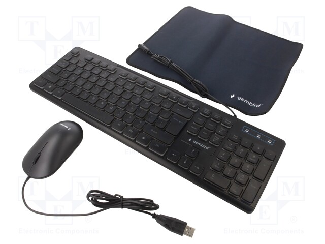 Office kit; black; USB A; wired,US layout; 1.4m; No.of butt: 3