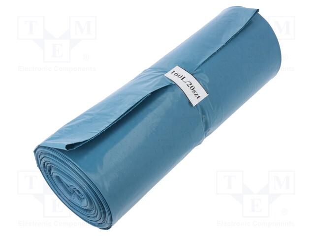 Trash bags; 20pcs; LDPE; Colour: blue; 160l