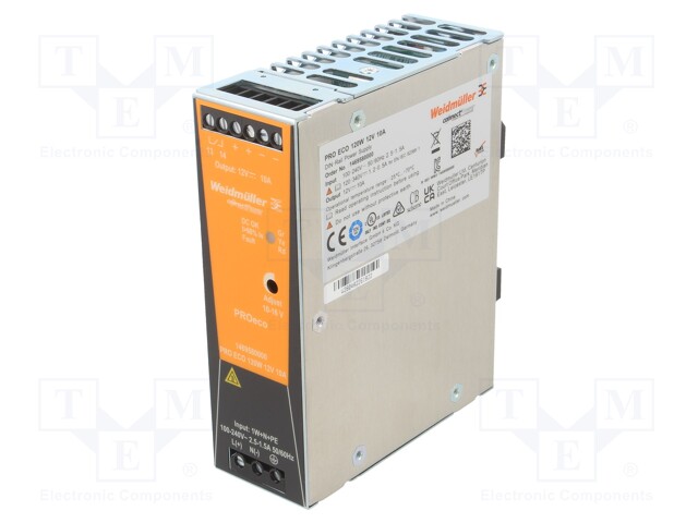 Power supply: switched-mode; 120W; 12VDC; 10A; 85÷264VAC; 0.7kg