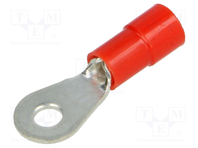 Ring terminal; M3; Ø: 3.15mm; 0.25÷1.5mm2; crimped; for cable; red