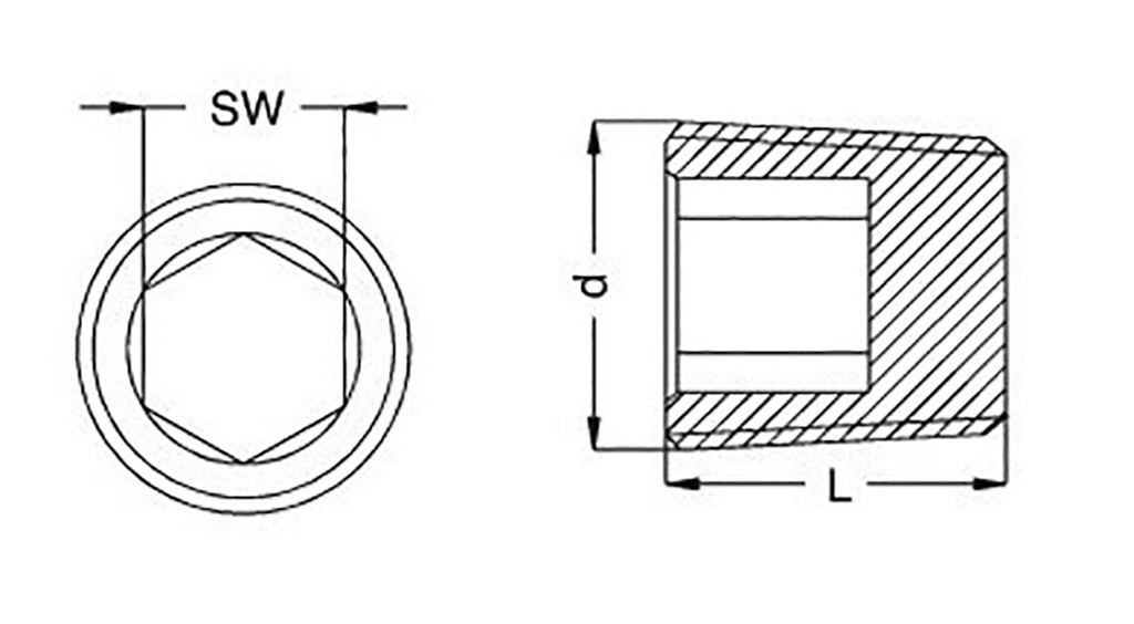 Screw plug; brass; Thread: G 1/4"; L: 10mm; SW: 7mm