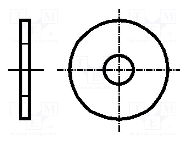 Washer; round; M5; D=20mm; h=1.5mm; steel; Plating: zinc; BN: 732