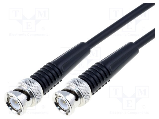 Cable; 50Ω; 3m; BNC plug,both sides; black