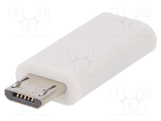 Adapter; USB 2.0; USB B micro plug,USB C socket; Colour: white