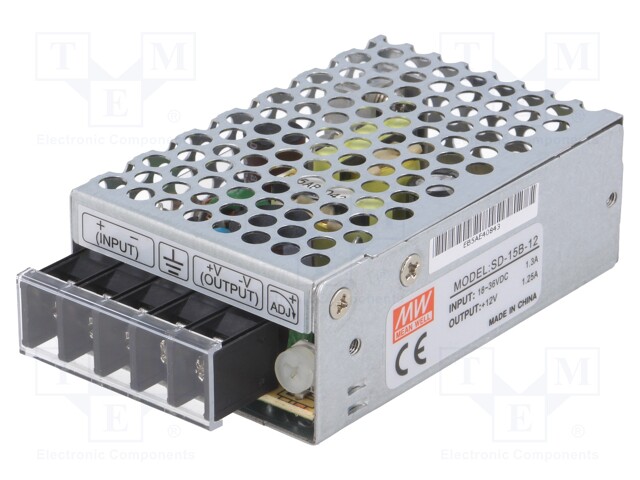 Converter: DC/DC; 15W; Uin: 18÷36V; Uout: 12VDC; Iout: 1.25A; 180g