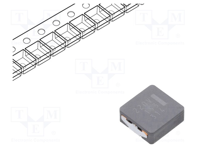 Power Inductor (SMD), 22 µH, 4.1 A, 7.4 A, ETQP Series, 10.7mm x 10mm x 4mm