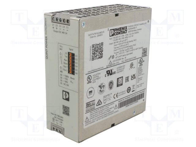 Power supply: switched-mode; 100÷240VAC; 110÷250VDC; IP20; OUT: 1