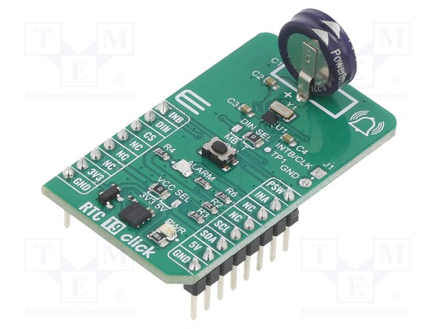 Click board; RTC; I2C; MAX31334; prototype board; 3.3VDC,5VDC