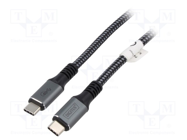 Cable; Power Delivery (PD),USB 4.0; USB C plug,both sides; 3m