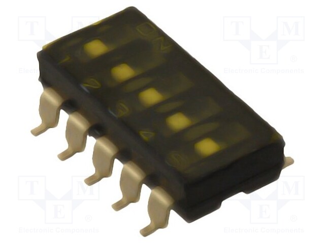 Switch: DIP-SWITCH; Poles number: 5; ON-OFF; 0.025A/24VDC; Pos: 2