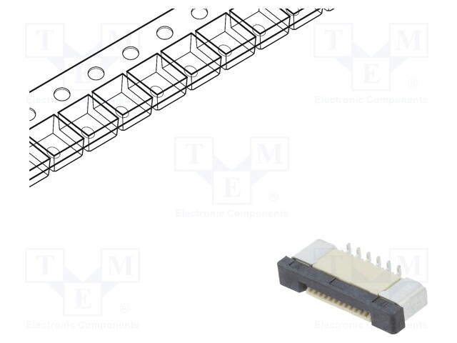 Connector: FFC (FPC); vertical; PIN: 12; ZIF; SMT; 500mA; tinned