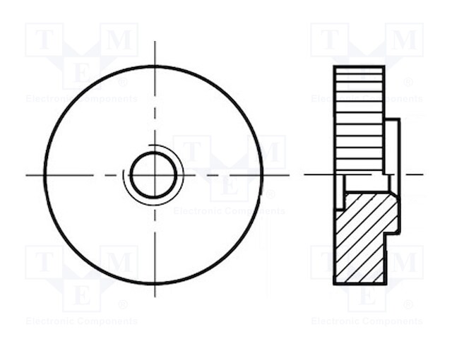 Nut; round,knurled; M4; polyamide; BN: 5934